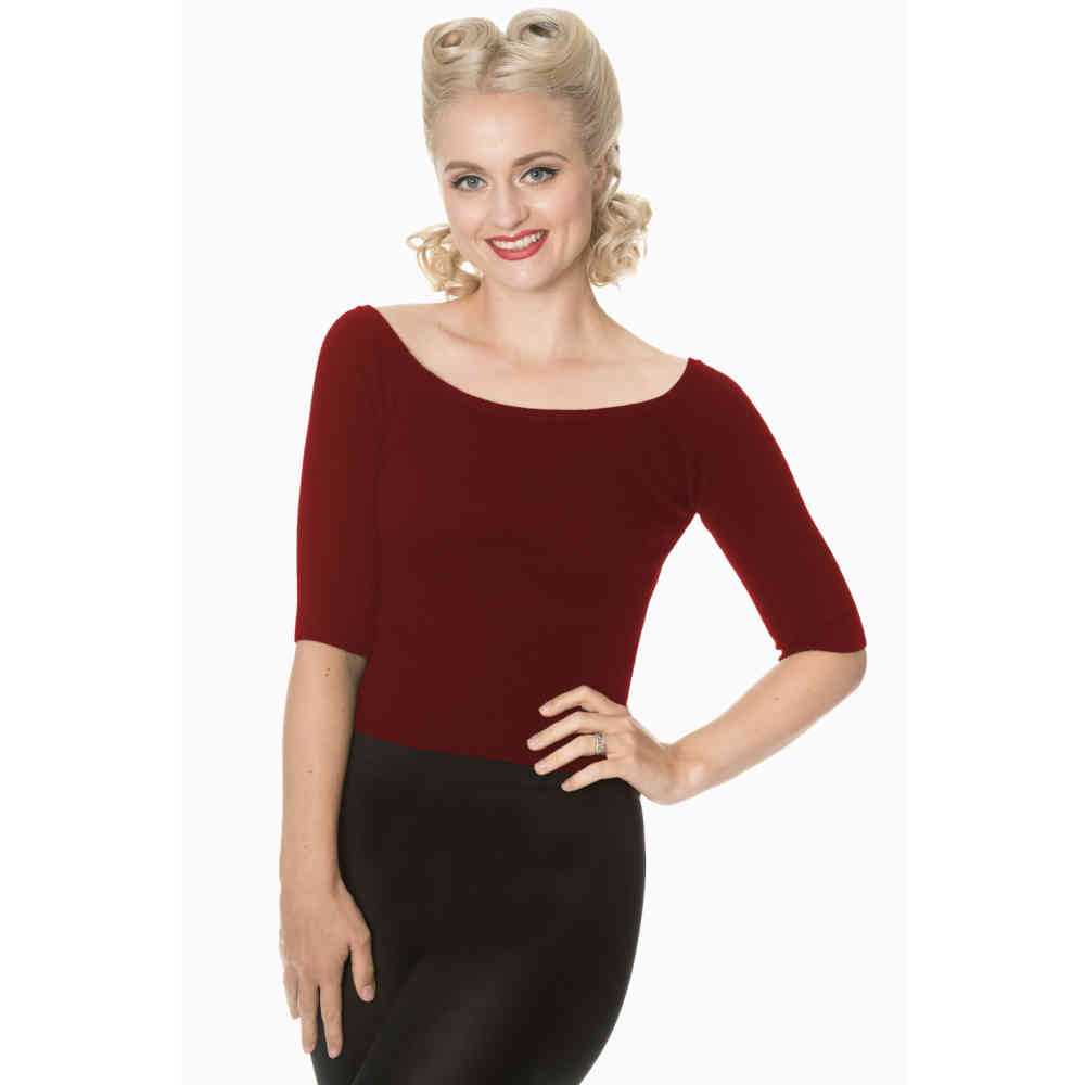 Dancing Days - WICKEDLY WONDERFUL Top - Burgundy